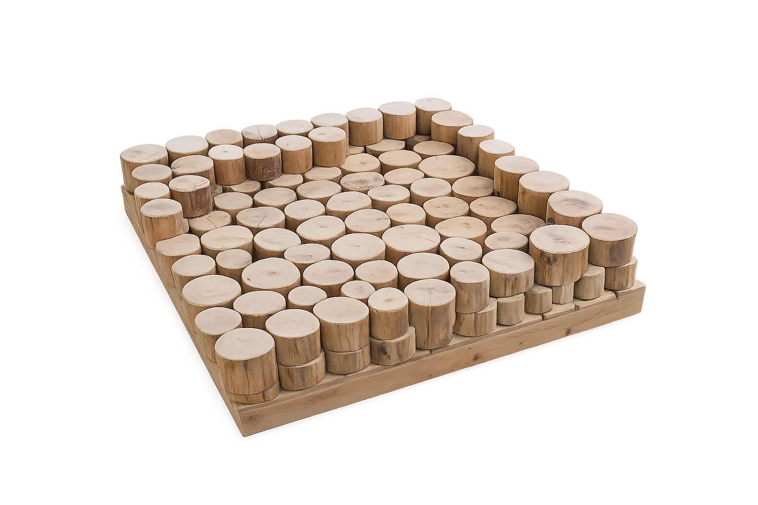 Robinia wood paving blocks for garden paths, terraces and landscaping